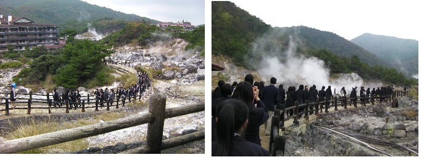 修学旅行4日目（雲仙地獄めぐり→土石流被災家屋保存公園→（フェリー）→熊本城→ホテルモントレ福岡）